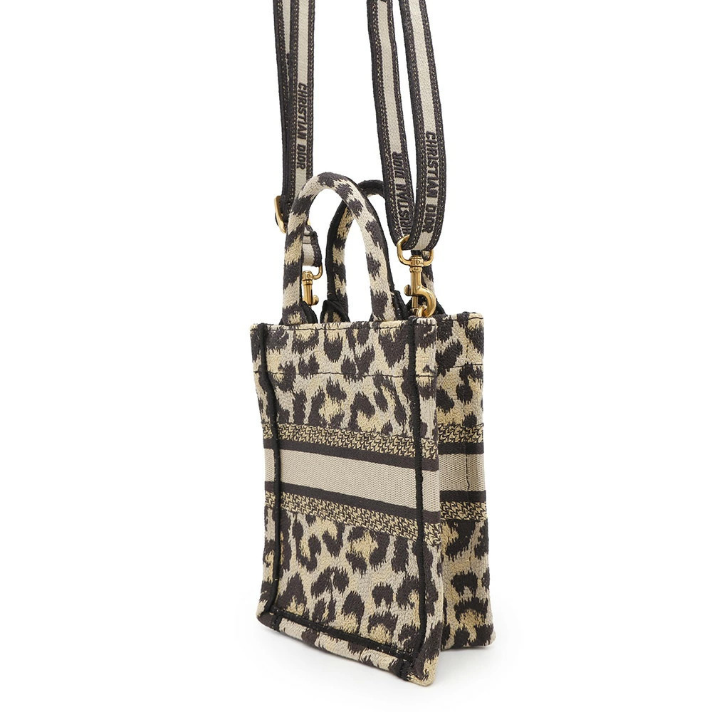 Christian Dior Handbag Book Tote Leopard Shoulder Bag - Picture 2 of 12